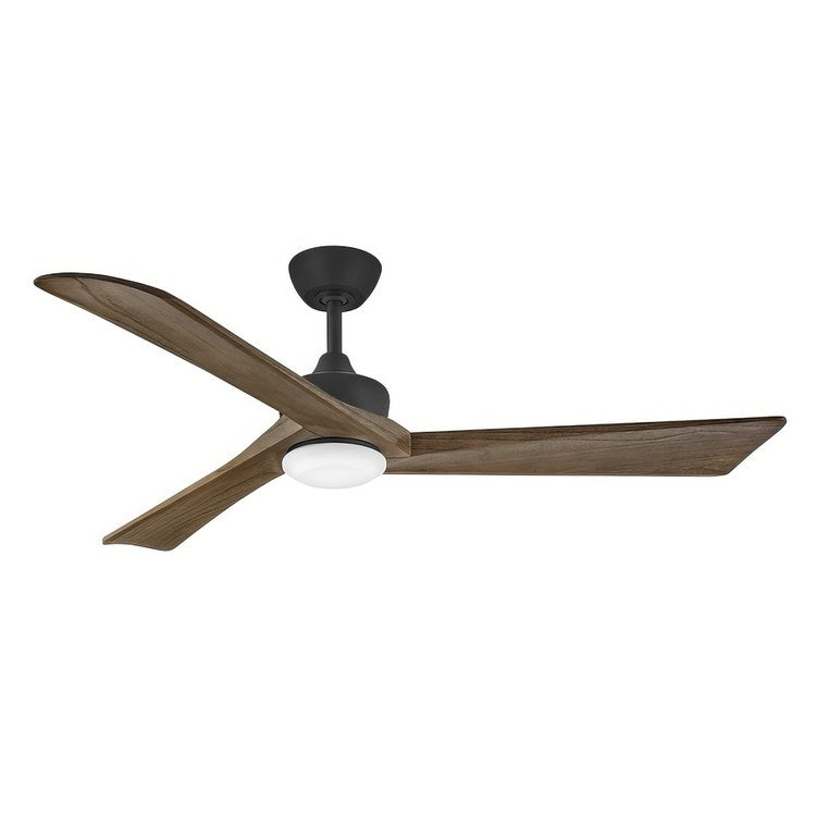 Ceiling Fan Sculpt LED Smart Matte Black 60 Inch 3 Blades Walnut