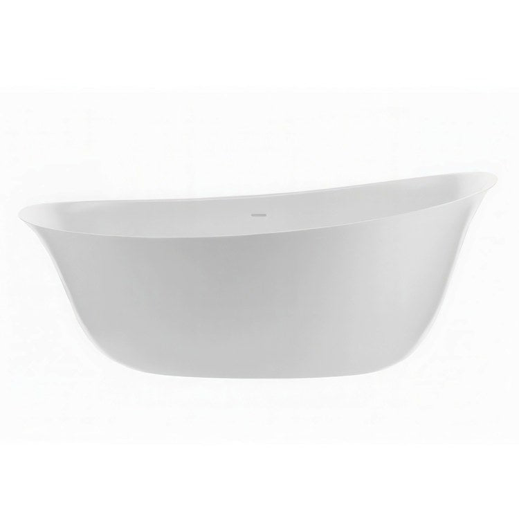 Freestanding Tub Lucia 72 Inch Soaking Matte White Center Oval - Image 1
