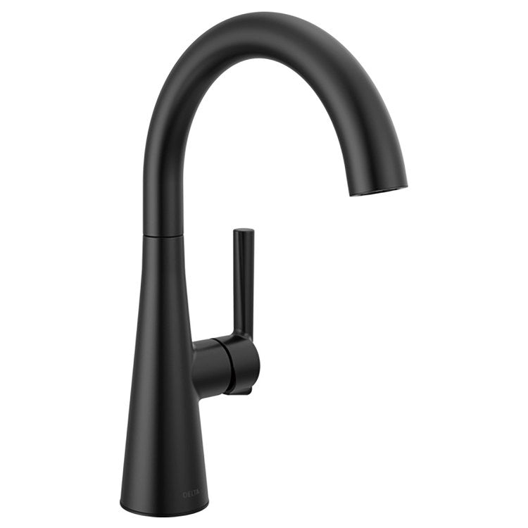 Bar Faucet 1 Lever ADA Matte Black Swivel 1.5 Gallons per Minute