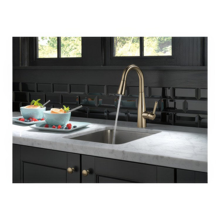 Bar Faucet Essa 1 Lever ADA Brilliance Champagne Bronze Pull Down 2 Function Gooseneck 360 DEG Swivel 1.8 Gallons per Minute - Image 2