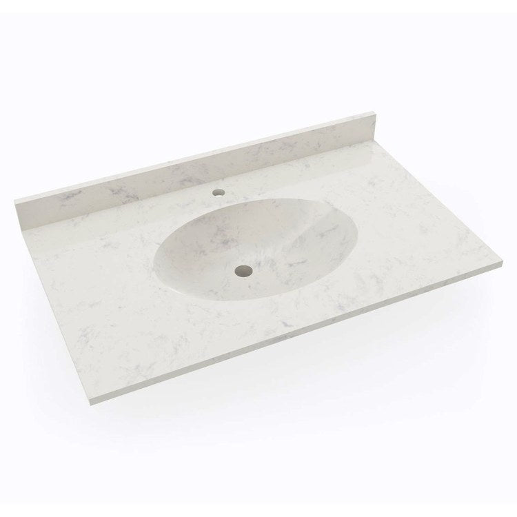 Vanity Top Chesapeake Single Bowl 37 x 22 Inch ADA Carrara Swanstone 1 Hole