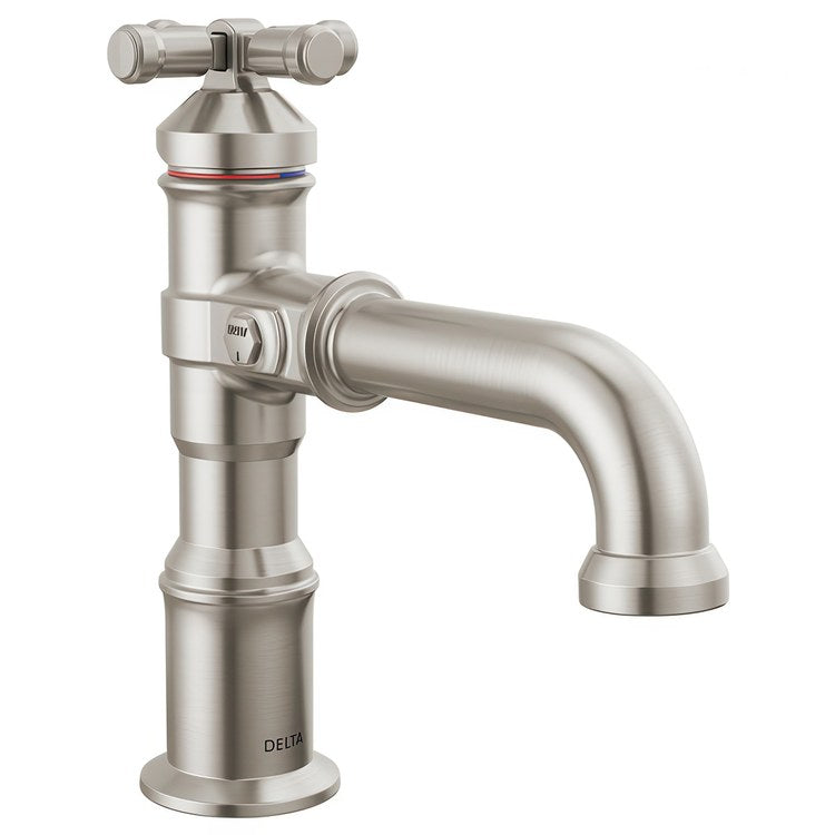 Lavatory Faucet Broderick 1 Cross ADA WaterSense Lumicoat Stainless Steel 1.2 Gallons per Minute Pop-Up 1 Hole