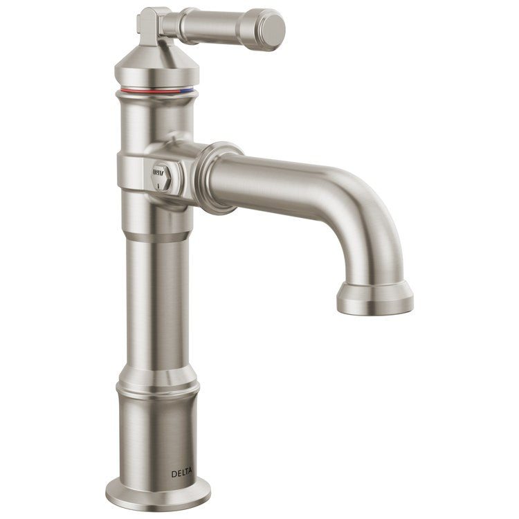Lavatory Faucet Broderick 1 Lever ADA WaterSense Lumicoat Stainless Steel 1.2 Gallons per Minute Less Drain 1 Hole - Image 1