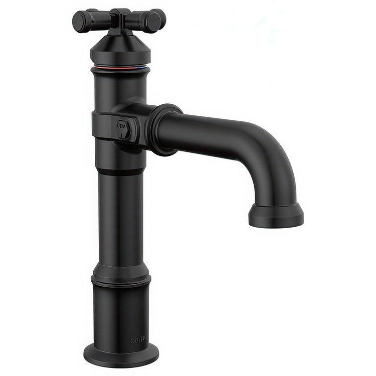 Lavatory Faucet Broderick 1 Cross ADA WaterSense Matte Black 1.2 Gallons per Minute Less Drain 1 Hole