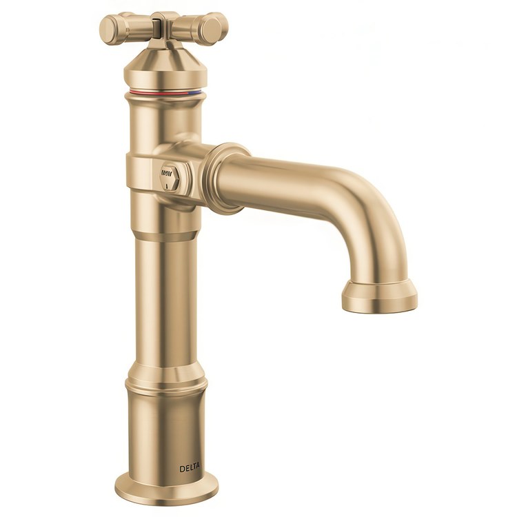 Lavatory Faucet Broderick 1 Cross ADA WaterSense Lumicoat Champagne Bronze 1.2 Gallons per Minute Less Drain 1 Hole - Image 1