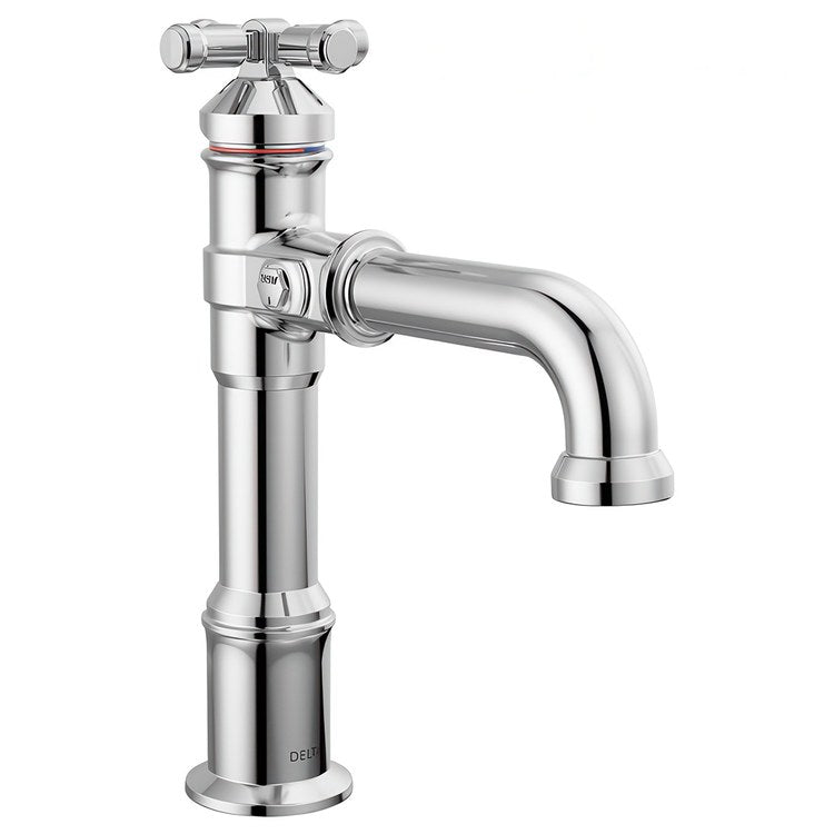 Lavatory Faucet Broderick 1 Cross ADA WaterSense Lumicoat Polished Chrome 1.2 Gallons per Minute Less Drain 1 Hole