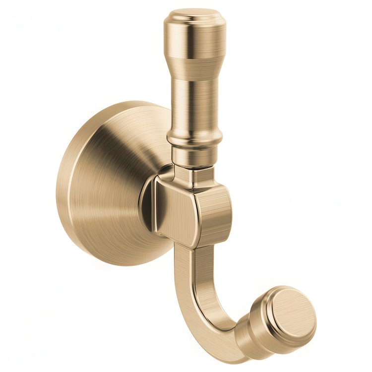 Robe Hook Broderick Double Champagne Bronze 2-15/16 Inch Wall Mount - Image 1