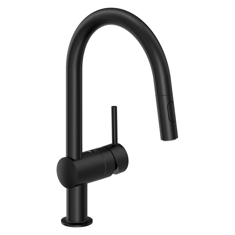 Kitchen Faucet Minta 1 Lever ADA CALGreen CEC Matte Black Pull Down Dual Function 360 DEG Swivel 1 Hole 1.75 Gallons per Minute - Image 1