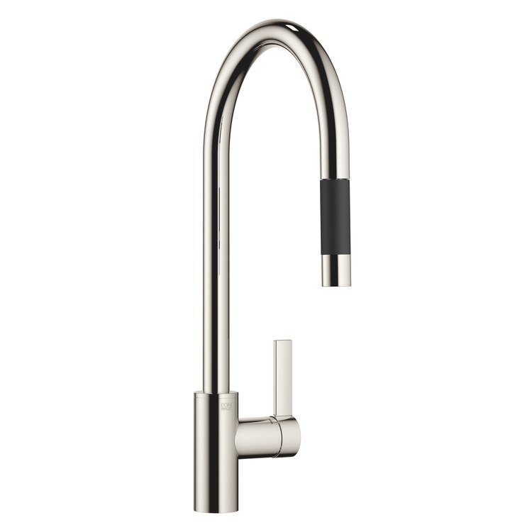 Kitchen Faucet TARA ULTRA Mixer 1 Lever ADA Platinum Pull Down 2 Function Gooseneck 360 DEG Swivel 1 Hole 1.5 Gallons per Minute