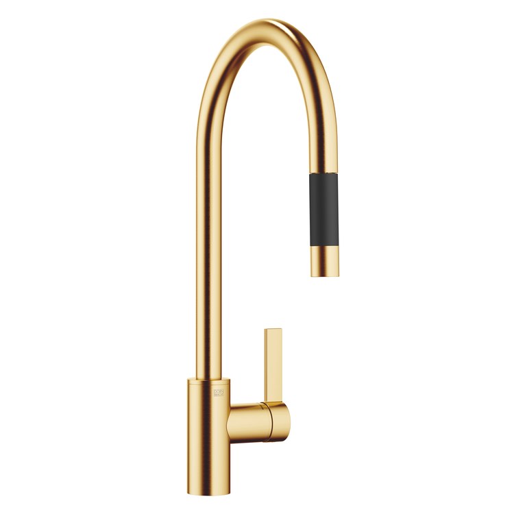Kitchen Faucet TARA ULTRA Mixer 1 Lever ADA Brushed Durabrass Pull Down 2 Function Gooseneck 360 DEG Swivel 1 Hole 1.5 Gallons per Minute