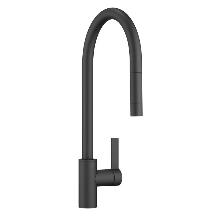 Kitchen Faucet TARA ULTRA Mixer 1 Lever ADA Matte Black Pull Down 2 Function Gooseneck 360 DEG Swivel 1 Hole 1.5 Gallons per Minute - Image 1