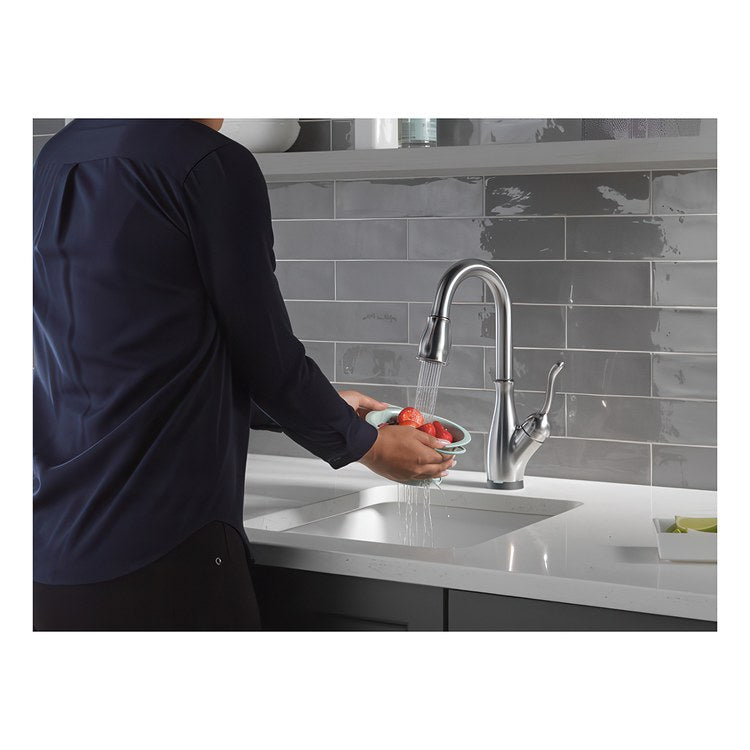 Bar Faucet Leland 1 Lever ADA Arctic Stainless Touch2O Touchless Diamond Seal Pull Down 2 Function Gooseneck 360 DEG Swivel 1.8 Gallons per Minute - Image 2