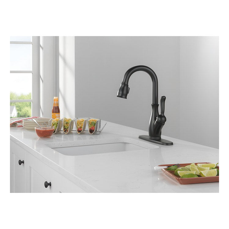 Bar Faucet Leland 1 Lever ADA Matte Black Touch2O Touchless Diamond Seal Pull Down 2 Function Gooseneck 360 DEG Swivel 1.8 Gallons per Minute - Image 3