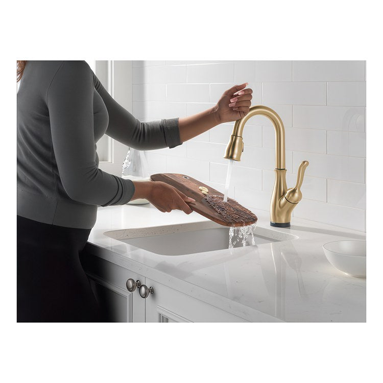 Bar Faucet Leland 1 Lever ADA Brilliance Champagne Bronze Touch2O Touchless Pull Down 2 Function Gooseneck 360 DEG Swivel 1.8 Gallons per Minute - Image 2