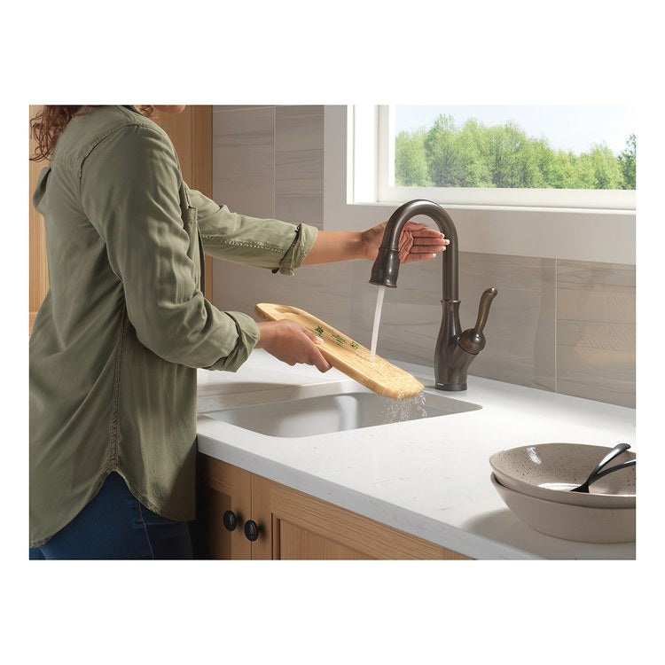 Bar Faucet Leland 1 Lever ADA Venetian Bronze Touch2O Touchless Pull Down 2 Function Gooseneck 360 DEG Swivel 1.8 Gallons per Minute - Image 2