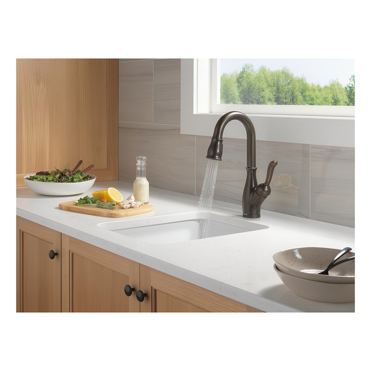 Bar Faucet Leland 1 Lever ADA Venetian Bronze Touch2O Touchless Pull Down 2 Function Gooseneck 360 DEG Swivel 1.8 Gallons per Minute - Image 3