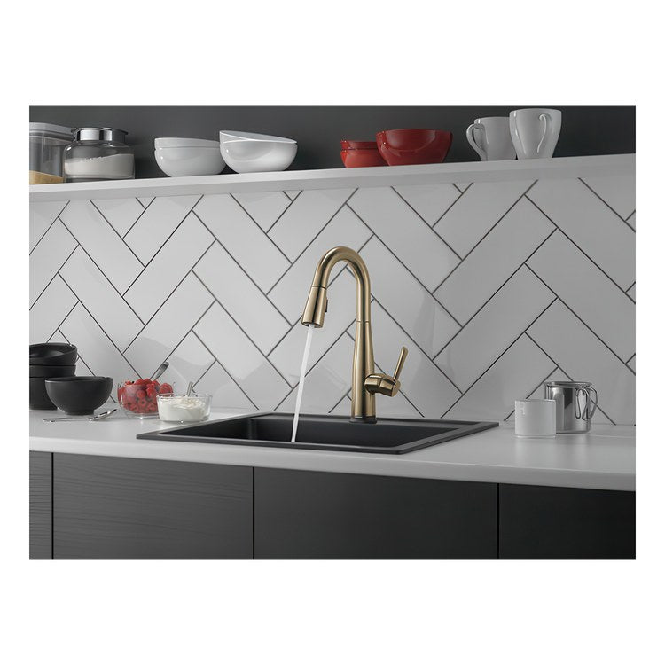 Bar Faucet Essa 1 Lever ADA Brilliance Champagne Bronze Touch2O Pull Down 2 Function Gooseneck 360 DEG Swivel 1.8 Gallons per Minute - Image 3