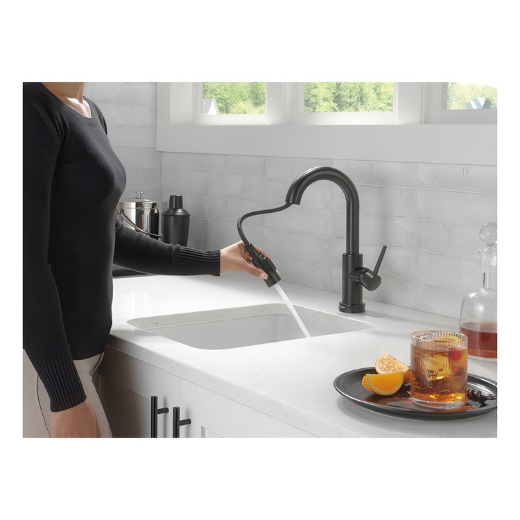 Bar Faucet Trinsic Touchless 1 Lever ADA Matte Black Touch2O Pull Down 2 Function Gooseneck 360 DEG Swivel 1.8 Gallons per Minute - Image 2