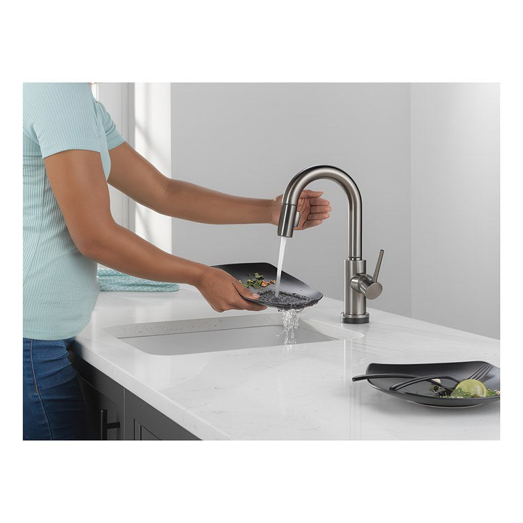 Bar Faucet Trinsic Touchless 1 Lever ADA Black Stainless Touch2O Pull Down 2 Function Gooseneck 360 DEG Swivel 1.8 Gallons per Minute - Image 2