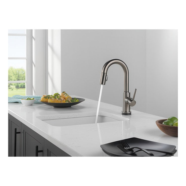 Bar Faucet Trinsic Touchless 1 Lever ADA Black Stainless Touch2O Pull Down 2 Function Gooseneck 360 DEG Swivel 1.8 Gallons per Minute - Image 3