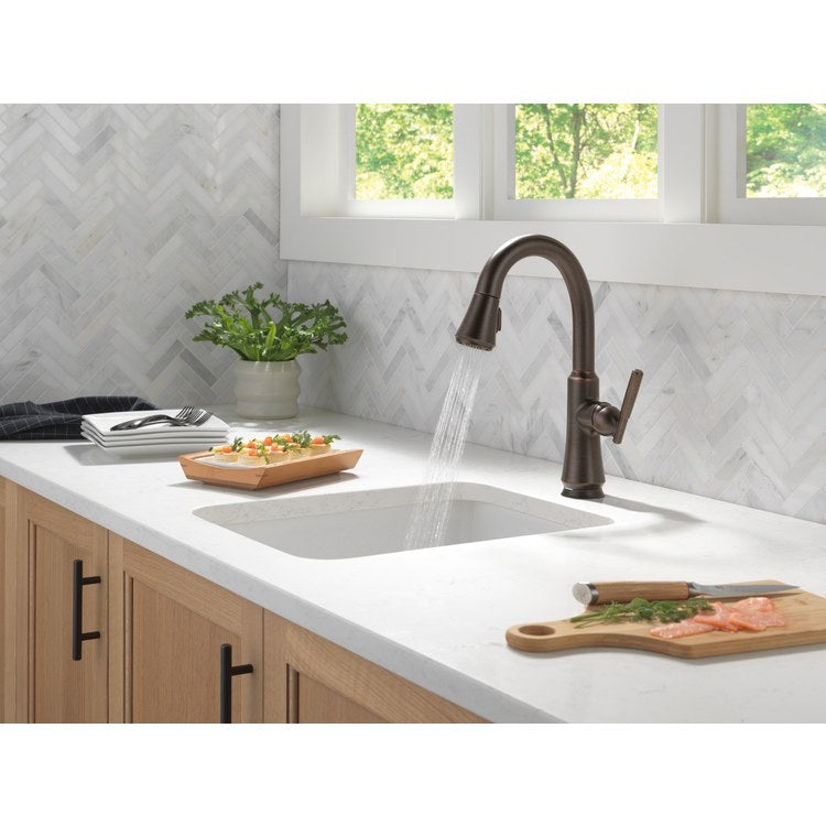 Bar Faucet Coranto 1 Lever ADA Venetian Bronze Touch2O Touchless Pull Down 3 Function Gooseneck 360 DEG Swivel 1.8 Gallons per Minute - Image 2