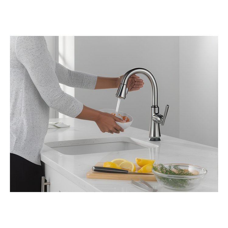 Bar Faucet Coranto 1 Lever ADA Arctic Stainless Touch2O Touchless Pull Down 3 Function Gooseneck 360 DEG Swivel 1.8 Gallons per Minute - Image 2