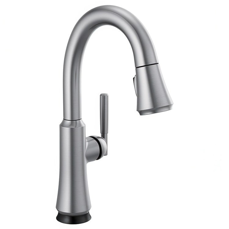 Bar Faucet Coranto 1 Lever ADA Arctic Stainless Touch2O Touchless Pull Down 3 Function Gooseneck 360 DEG Swivel 1.8 Gallons per Minute - Image 1