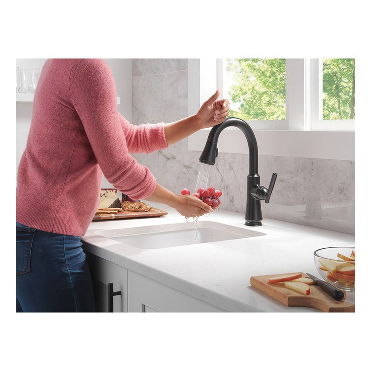 Bar Faucet Coranto 1 Lever ADA Matte Black Touch2O Touchless Pull Down 3 Function Gooseneck 360 DEG Swivel 1.8 Gallons per Minute - Image 2