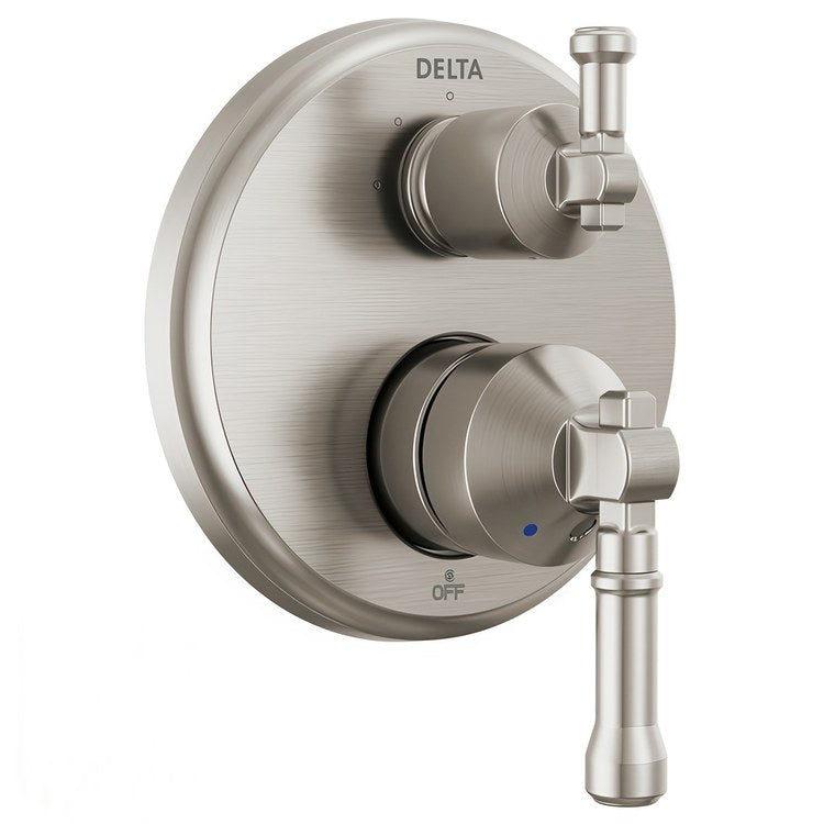Diverter Trim Broderick 14 Series 3 Setting Lumicoat Stainless Steel 2 Lever ADA for 3 Setting Diverter Rough
