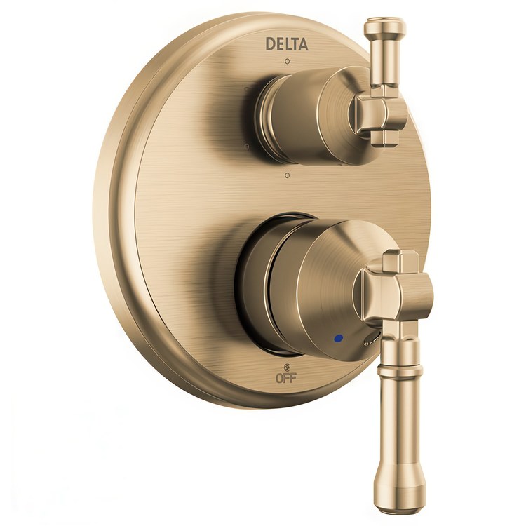 Diverter Trim Broderick 14 Series 6 Setting Lumicoat Champagne Bronze 2 Lever ADA for 6 Setting Diverter Rough