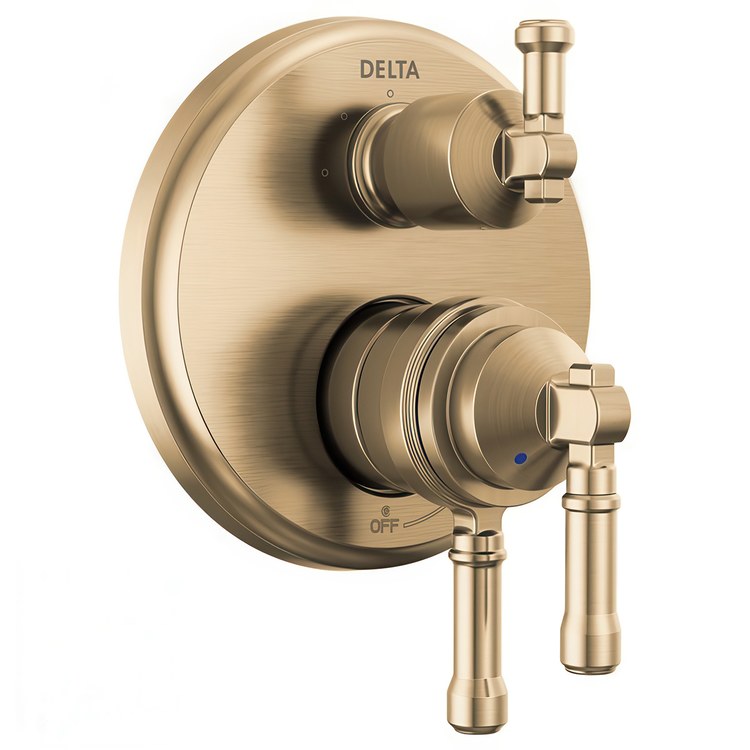 Diverter Trim Broderick 17 Series 3 Setting Lumicoat Champagne Bronze 3 Lever ADA for 3 Setting Diverter Rough