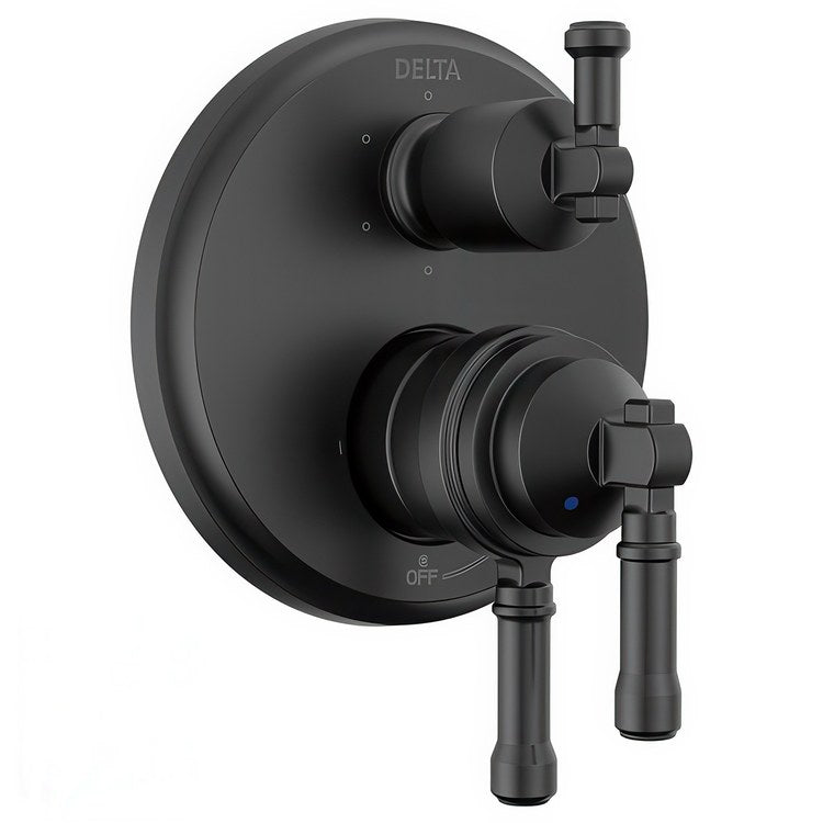 Diverter Trim Broderick 17 Series 6 Setting Matte Black 3 Lever ADA for 6 Setting Diverter Rough
