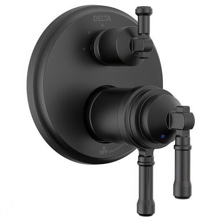 Diverter Trim Broderick 17T Series 3 Setting Matte Black 3 Lever ADA for 3 Setting Diverter Rough