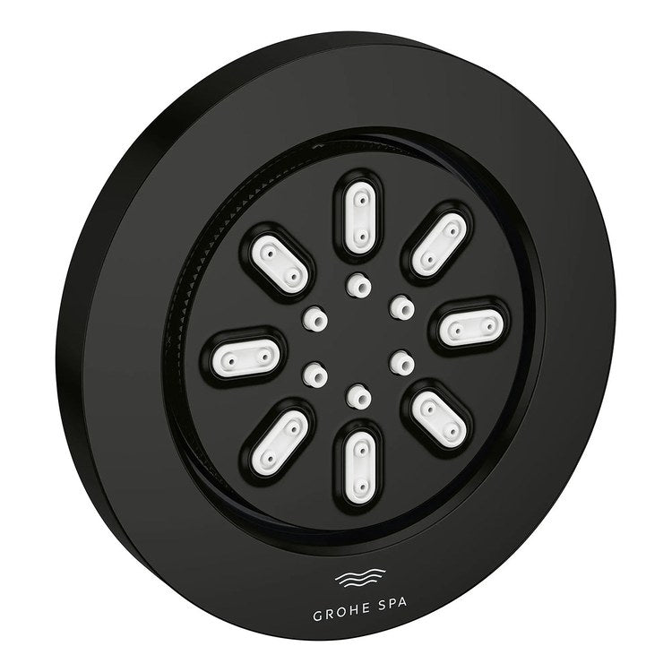 Body Spray Aqua Matte Black Rainshower Round 2 Function 0.9 Gallons per Minute