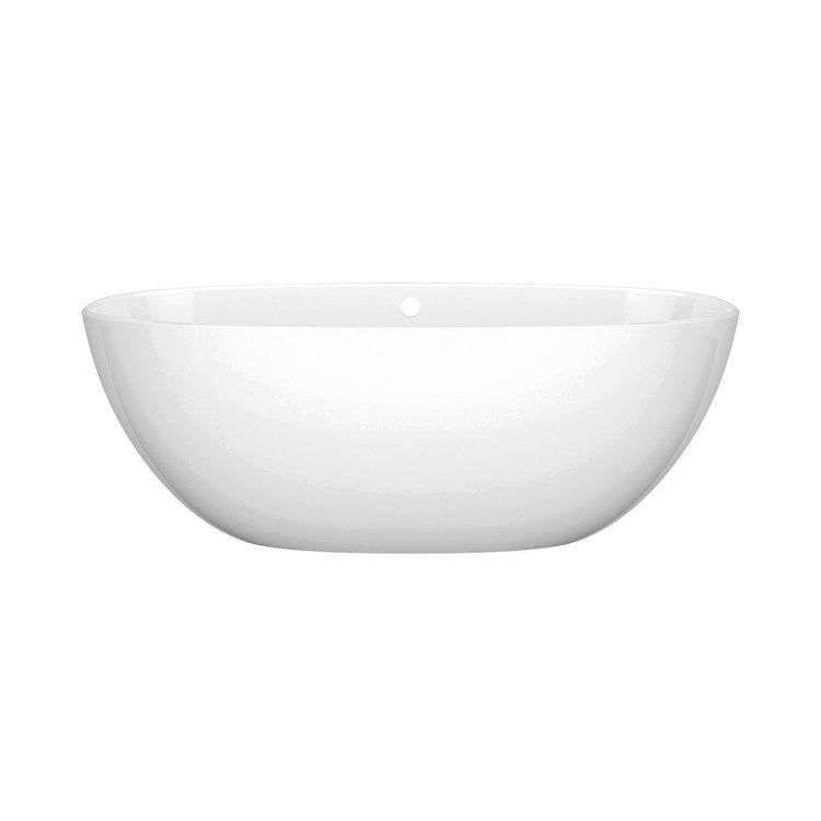 Freestanding Tub Barcelona 60 x 29 Inch Soaking with Overflow Standard White Gloss Center Drain Oval - Image 1