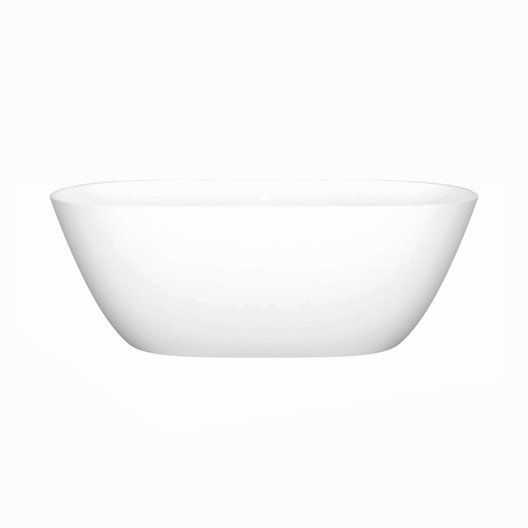 Freestanding Tub Lussari 60 x 28 Inch Soaking with Overflow Standard Matte White Center Drain Oval - Image 1