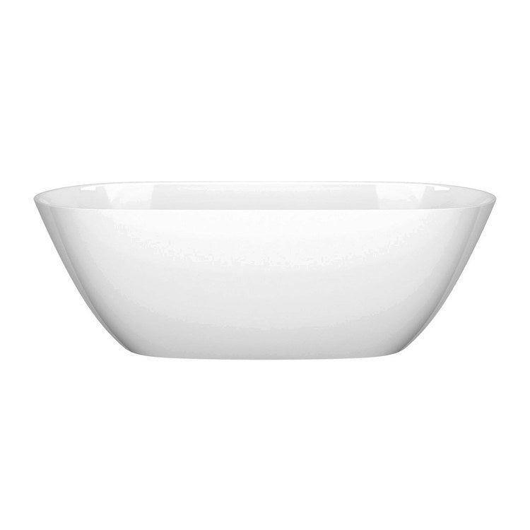 Freestanding Tub Lussari 65 x 29 Inch Soaking Less Overflow Standard White Gloss Center Drain Oval - Image 1