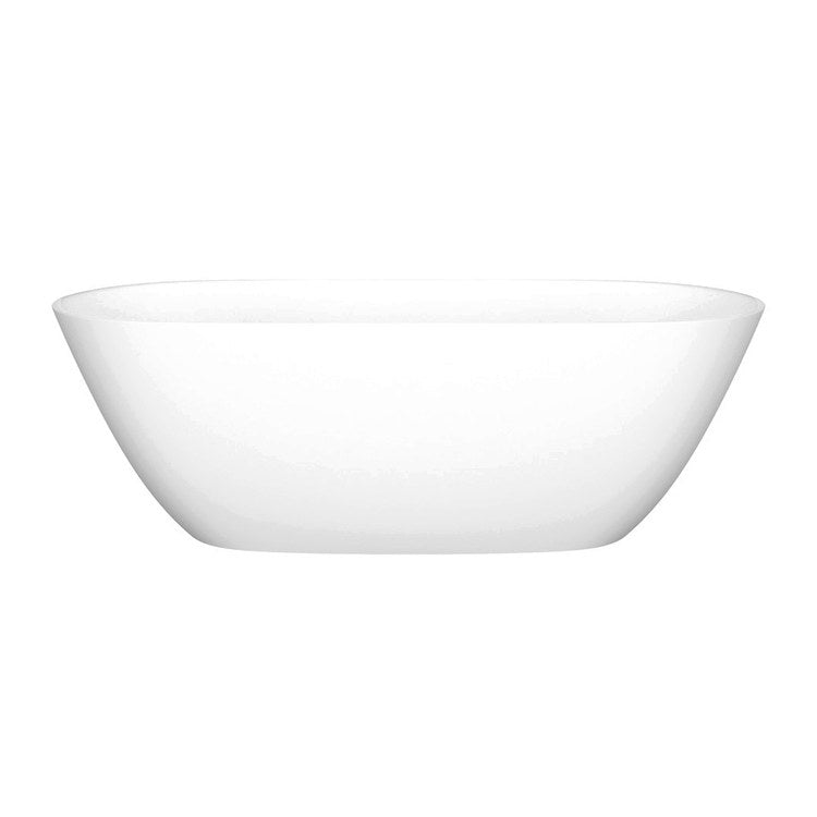 Freestanding Tub Lussari 65 x 29 Inch Soaking Less Overflow Standard Matte White Center Drain Oval - Image 1