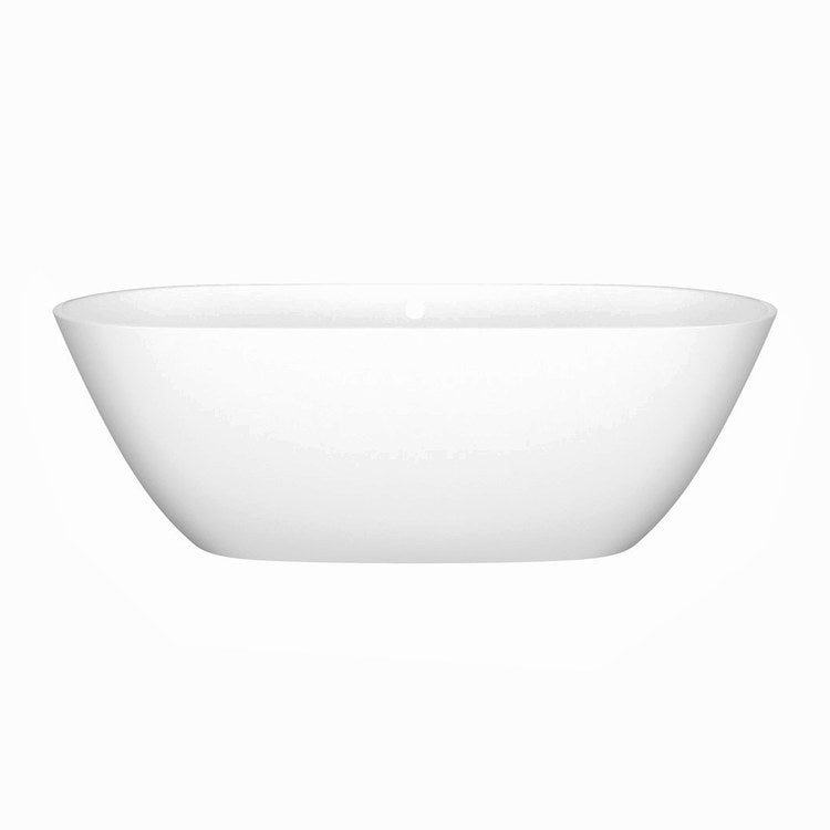Freestanding Tub Lussari 65 x 29 Inch Soaking with Overflow Standard Matte White Center Drain Oval - Image 1
