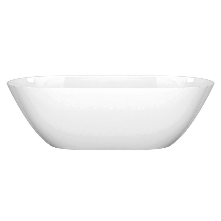 Freestanding Tub Lussari 70 x 30 Inch Soaking with Overflow Standard White Gloss Center Drain Oval - Image 1
