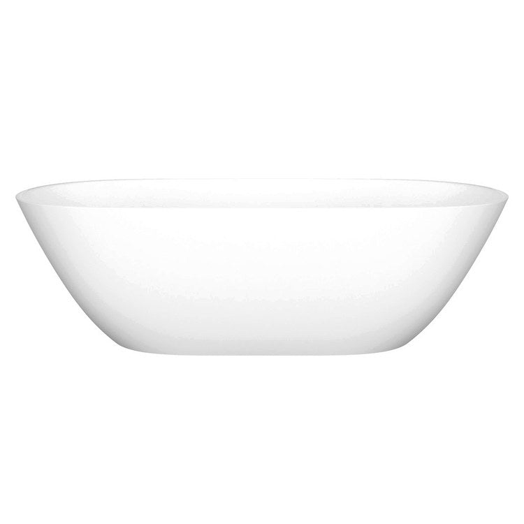 Freestanding Tub Lussari 70 x 30 Inch Soaking Less Overflow Standard Matte White Center Drain Oval - Image 1