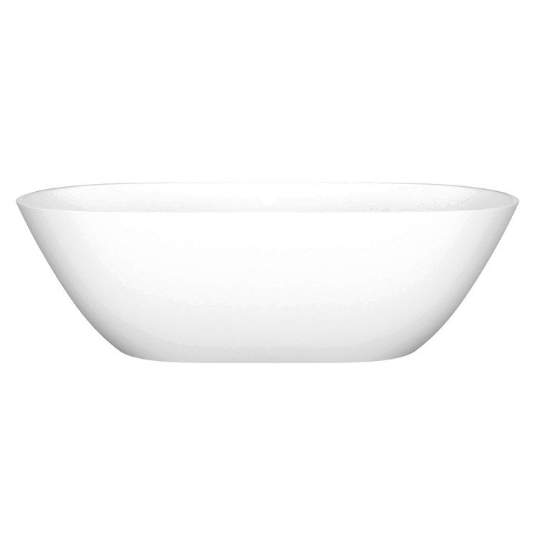 Freestanding Tub Lussari 70 x 30 Inch Soaking with Overflow Standard Matte White Center Drain Oval - Image 1