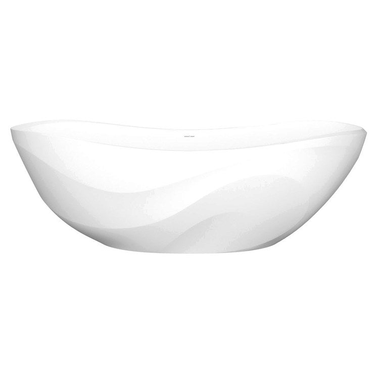 Freestanding Tub Seros 70 x 30 Inch Soaking with Curved Rim Less Overflow Standard Matte White Center Drain Oval - Image 1