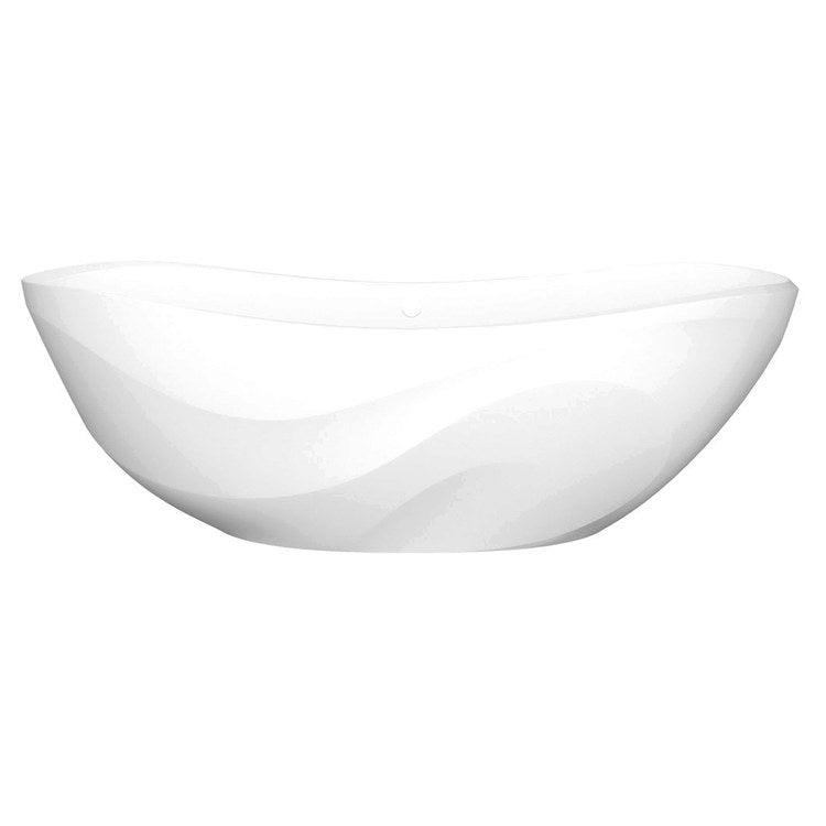 Freestanding Tub Seros 70 x 30 Inch Soaking with Curved Rim Overflow Standard Matte White Center Drain Oval - Image 1