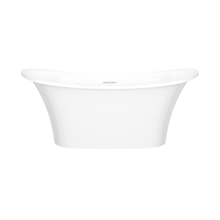Freestanding Tub Toulouse 60 x 29 Inch Soaking Less Overflow Standard White Gloss Center Drain Oval - Image 1