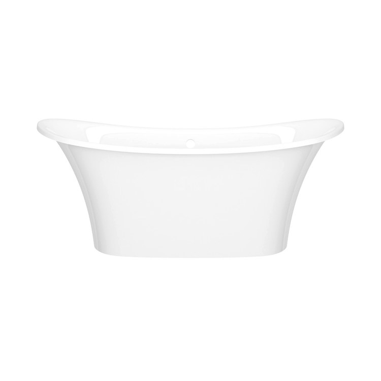 Freestanding Tub Toulouse 60 x 29 Inch Soaking with Overflow Standard White Gloss Center Drain Oval - Image 1