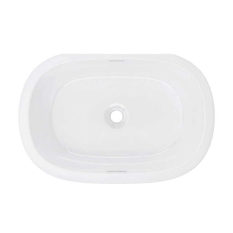 Lavatory Sink Barcelona Undermount with Internal Overflow 22 x 15 Inch Oval Standard White Gloss