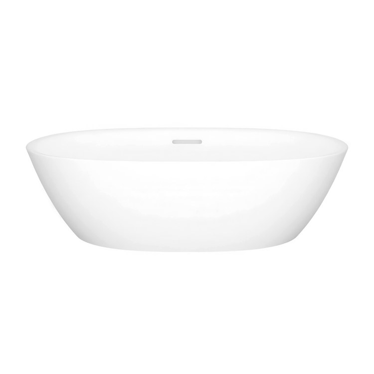 Lavatory Sink Lussari Vessel with Internal Overflow 21 x 13 Inch Oval Standard Matte White