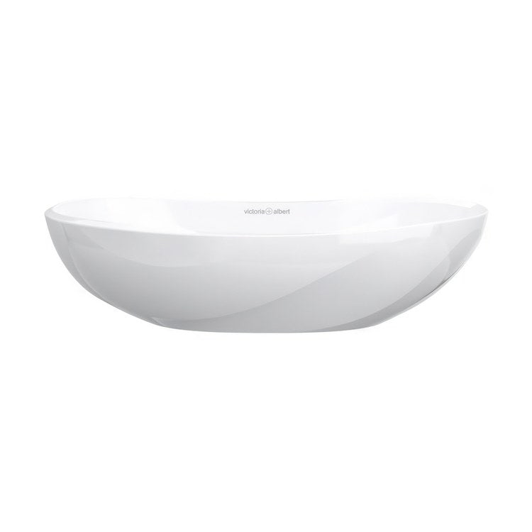 Lavatory Sink Seros Vessel with Internal Overflow 21 x 11 Inch Oval Standard White Gloss