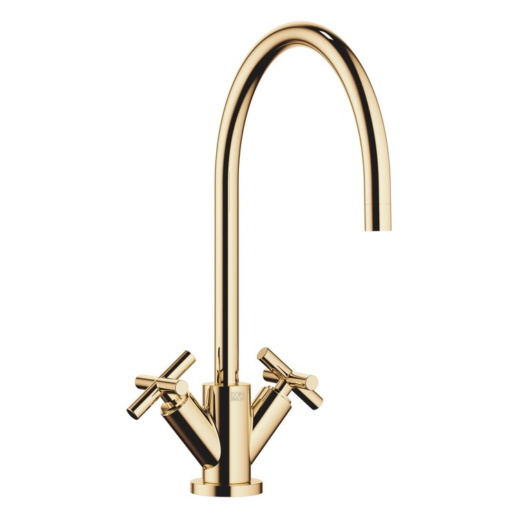 Kitchen Faucet TARA Deck Mount Mixer 2 Cross ADA Durabrass Swivel 360DEG 1 Hole 1.5 Gallons per Minute